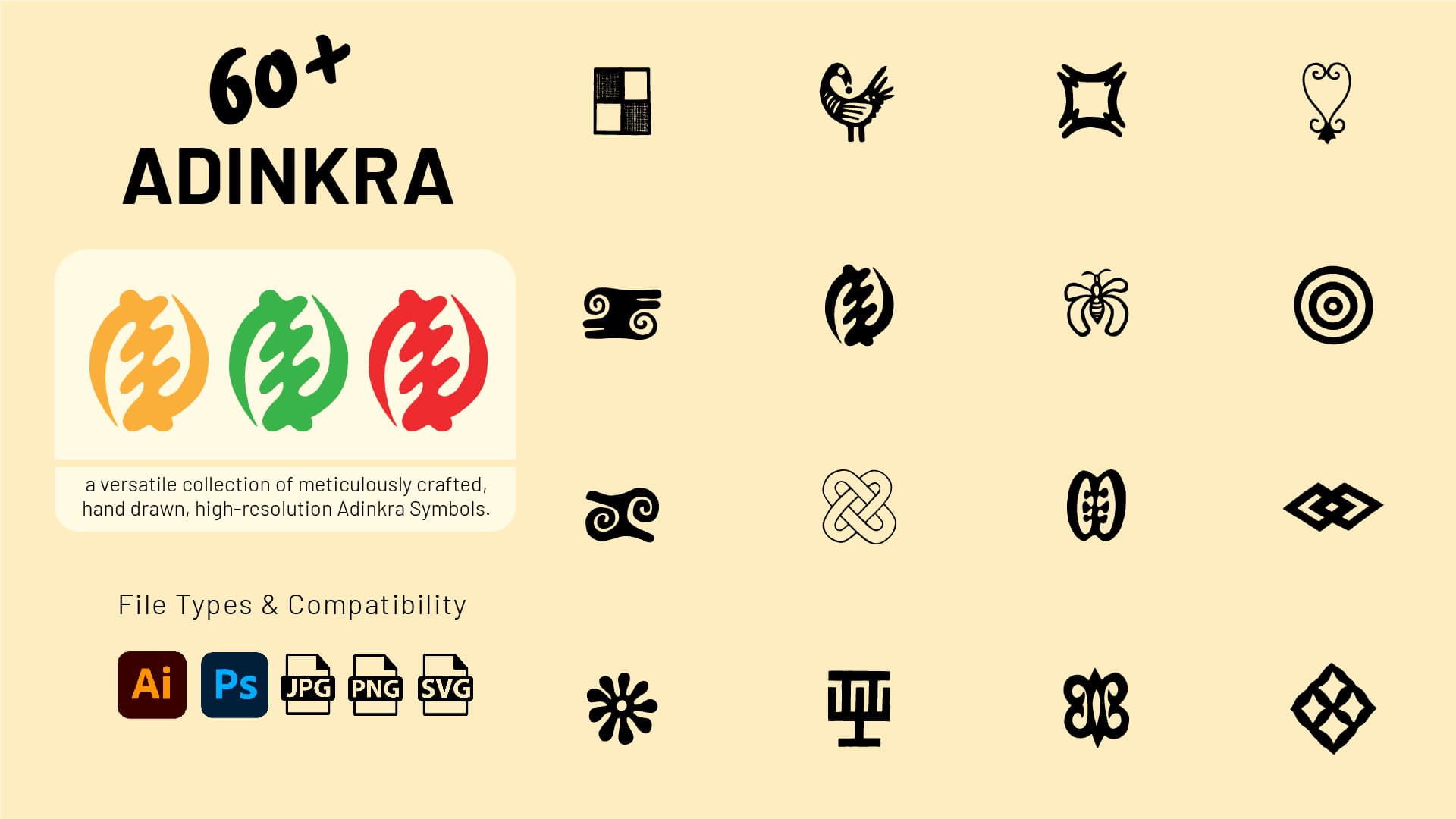 Adinkra digital symbols collection